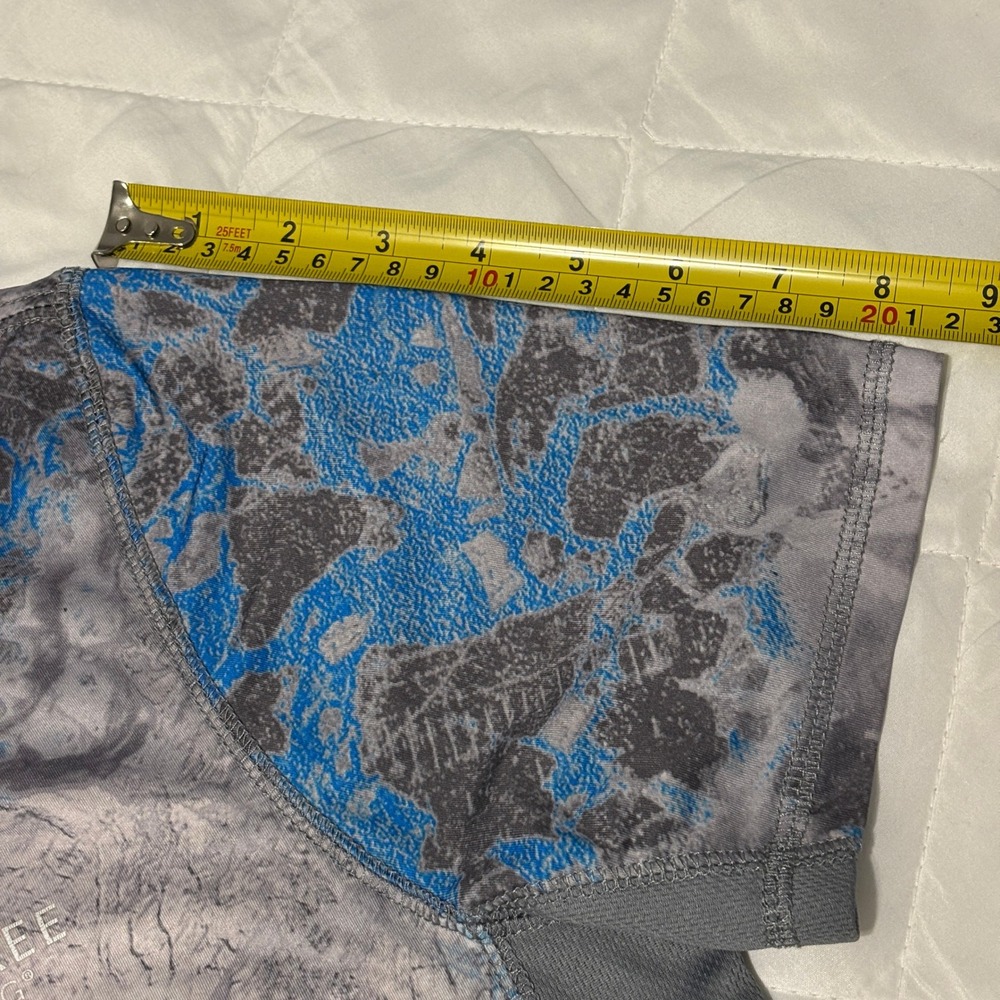Realtree Fishing Performance Shirt Gray Blue Camo Short Sleeve UPF Men's M - Picture 8 of 8